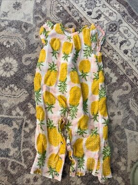 Mud Pie Pink and Yellow Pineapple One-Piece Footie